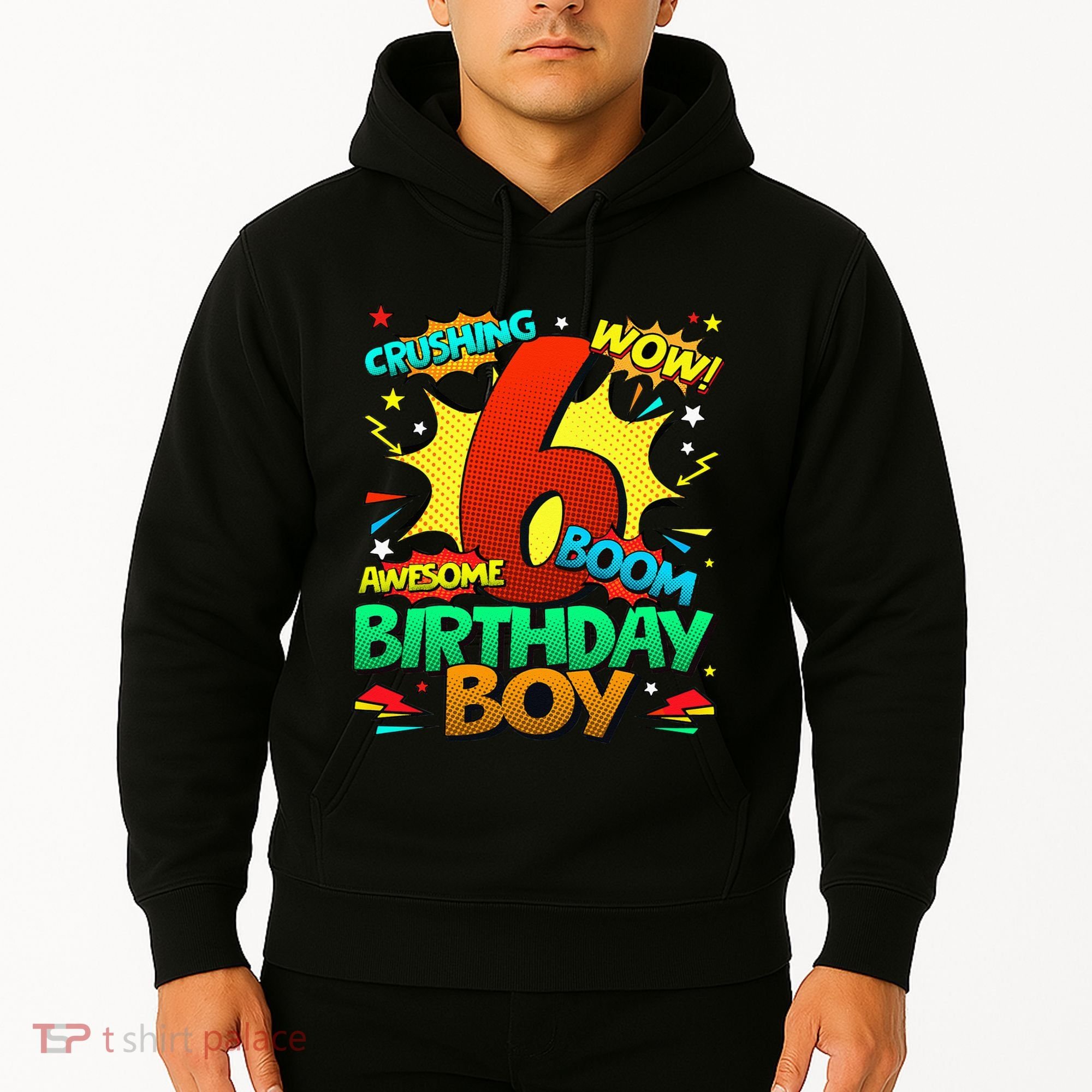 6th Birthday Comic Style 6 Year Old Gifts Hoodie
