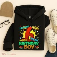 6th Birthday Comic Style 6 Year Old Gifts Hoodie thumb 4