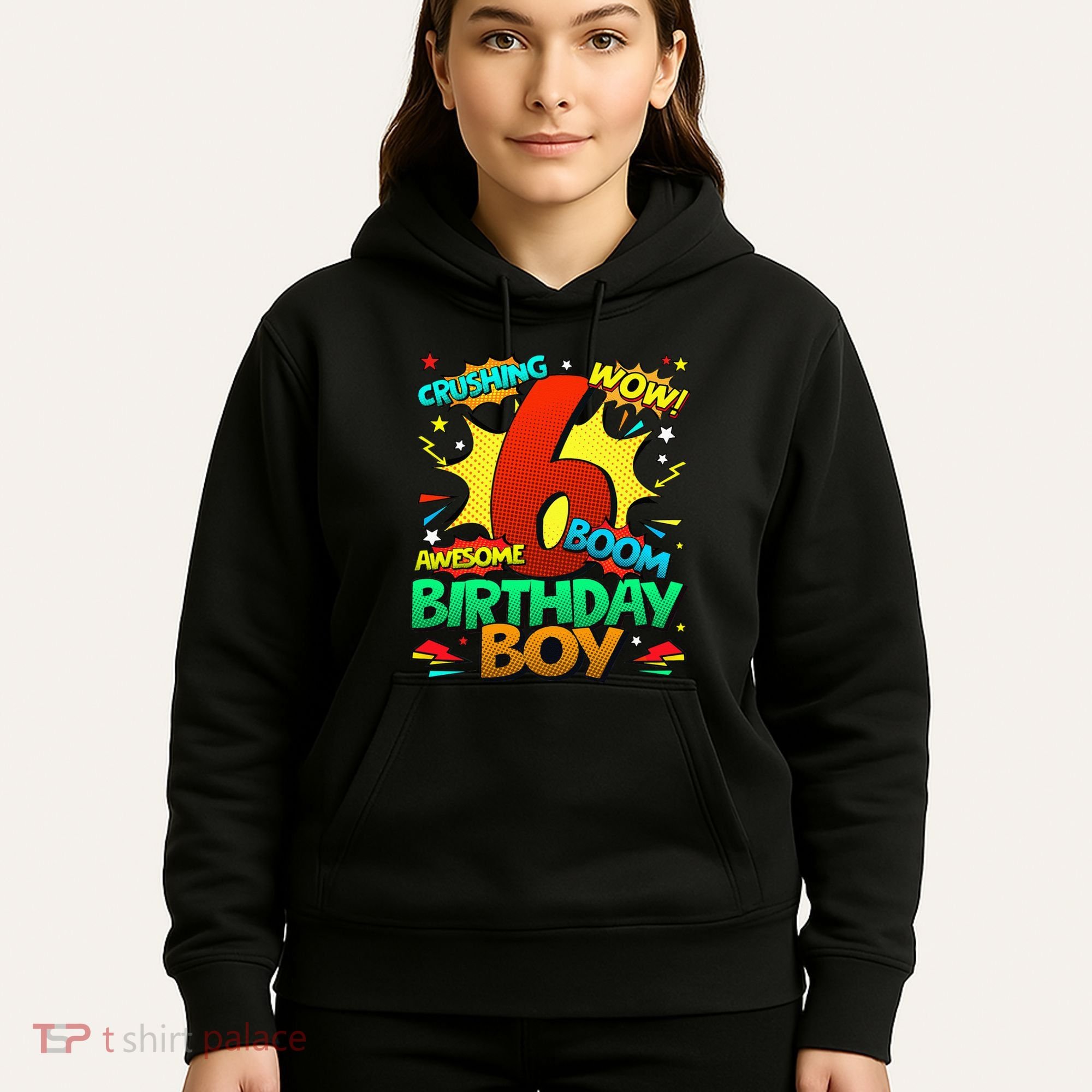 6th Birthday Comic Style 6 Year Old Gifts Hoodie