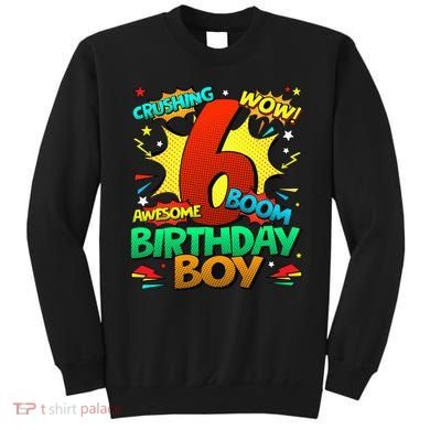 6th Birthday Comic Style 6 Year Old Gifts Sweatshirt