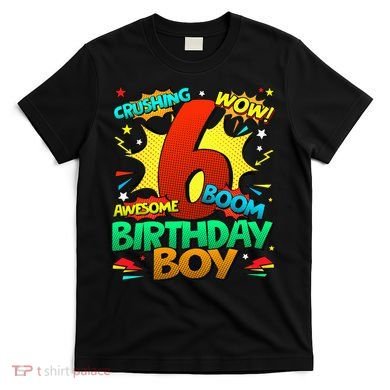 6th Birthday Comic Style 6 Year Old Gifts T-Shirt