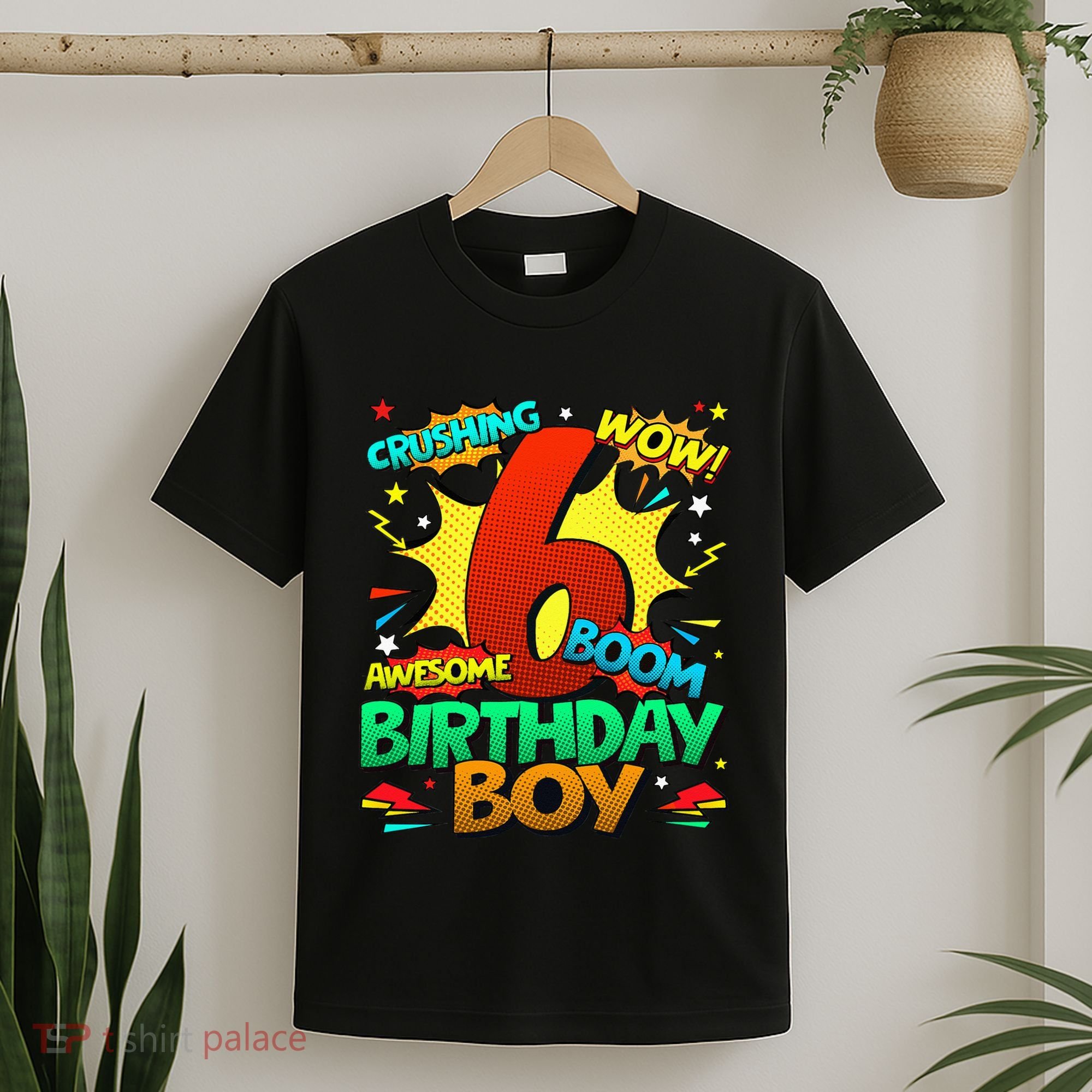 6th Birthday Comic Style 6 Year Old Gifts T-Shirt