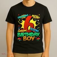 6th Birthday Comic Style 6 Year Old Gifts T-Shirt thumb 3