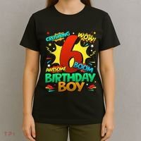 6th Birthday Comic Style 6 Year Old Gifts T-Shirt thumb 4
