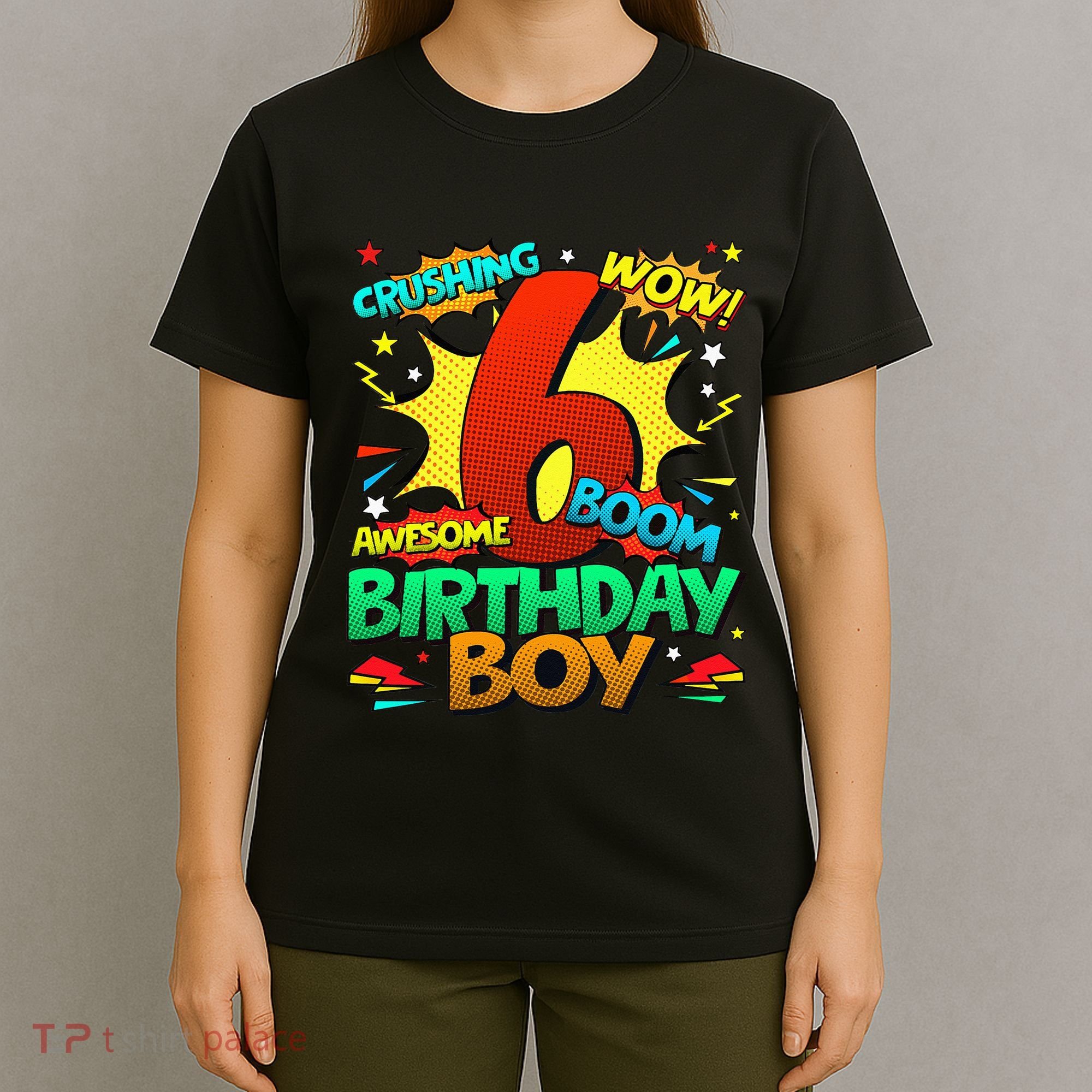 6th Birthday Comic Style 6 Year Old Gifts T-Shirt