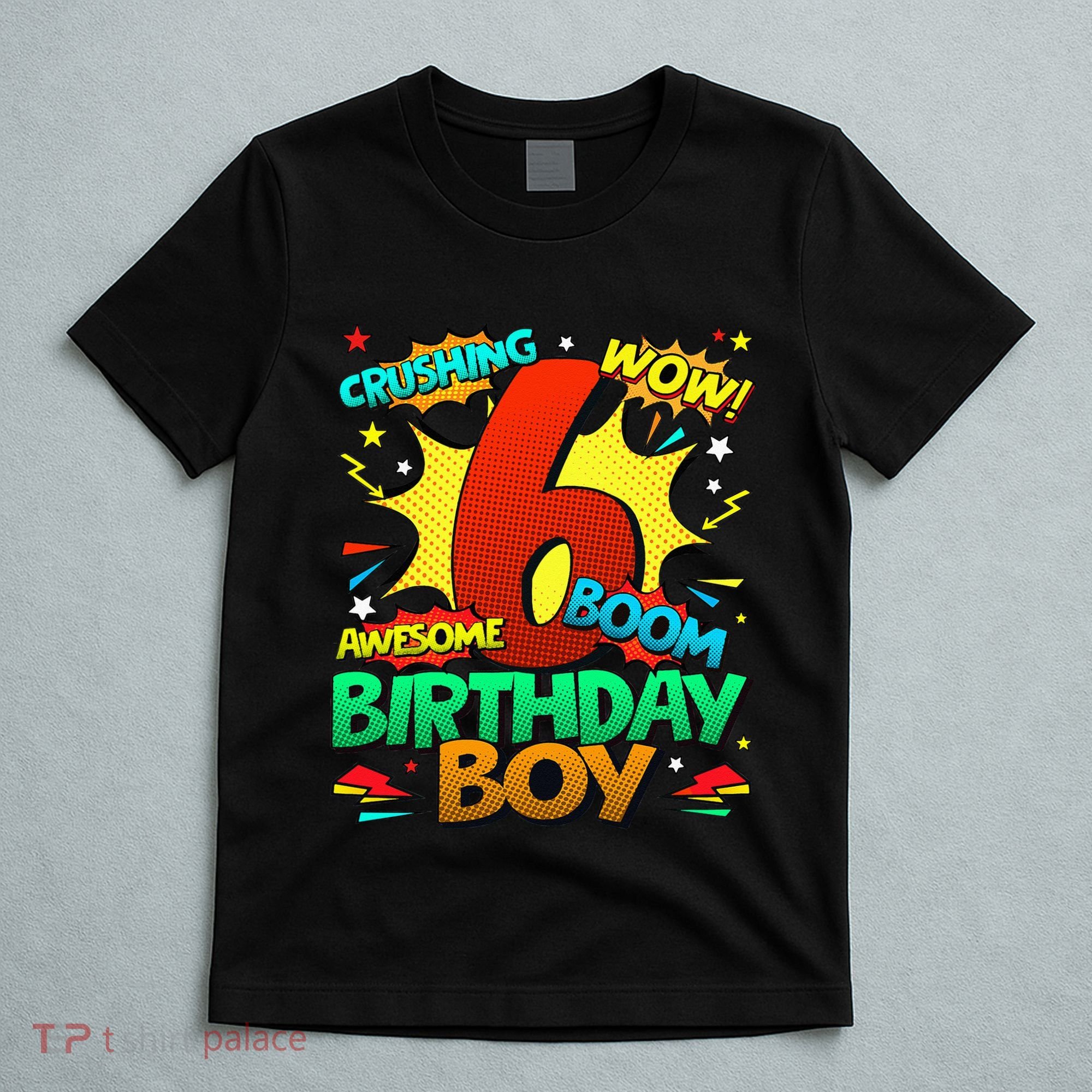6th Birthday Comic Style 6 Year Old Gifts T-Shirt