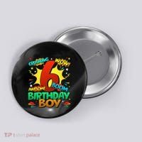6th Birthday Comic Style 6 Year Old Gifts Button thumb 0
