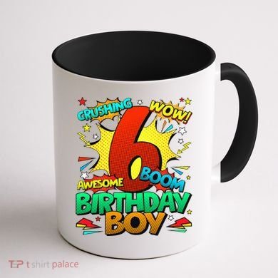 6th Birthday Comic Style 6 Year Old Gifts Coffee Mug back