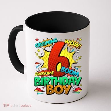 6th Birthday Comic Style 6 Year Old Gifts Coffee Mug