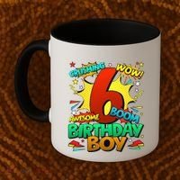6th Birthday Comic Style 6 Year Old Gifts Coffee Mug thumb 2