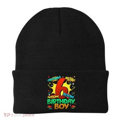 6th Birthday Comic Style 6 Year Old Gifts Beanie