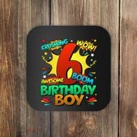 6th Birthday Comic Style 6 Year Old Gifts Coaster thumb 0