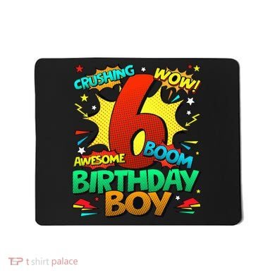 6th Birthday Comic Style 6 Year Old Gifts Mousepad