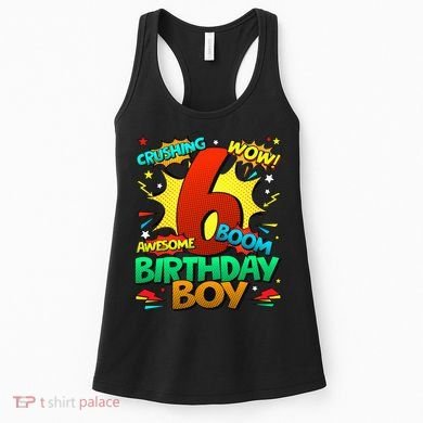 6th Birthday Comic Style 6 Year Old Gifts Women's Tank Top