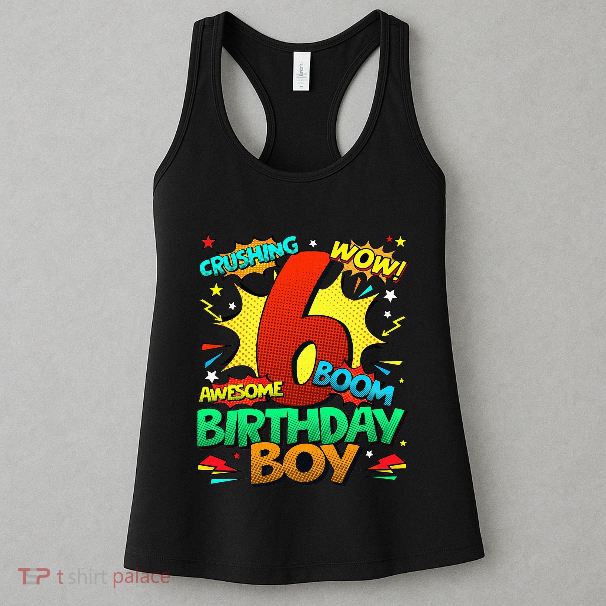 6th Birthday Comic Style 6 Year Old Gifts Women's Tank Top