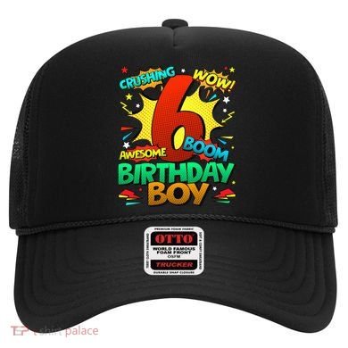 6th Birthday Comic Style 6 Year Old Gifts Hat