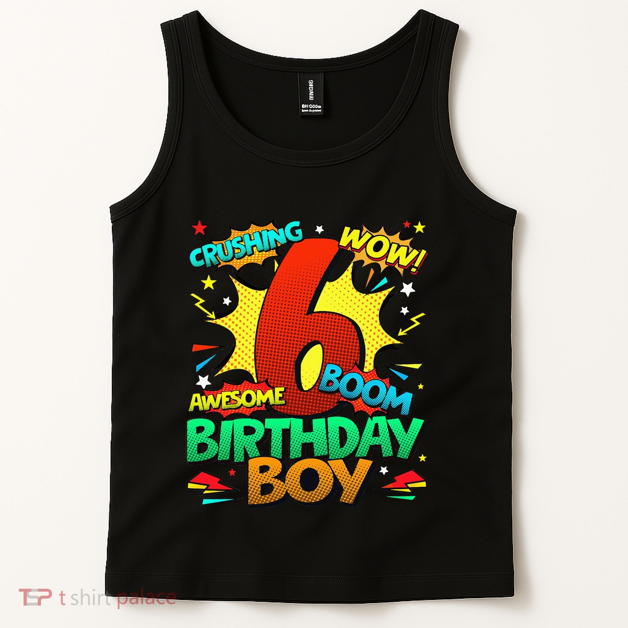 6th Birthday Comic Style 6 Year Old Gifts Tank Top
