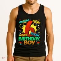 6th Birthday Comic Style 6 Year Old Gifts Tank Top thumb 3