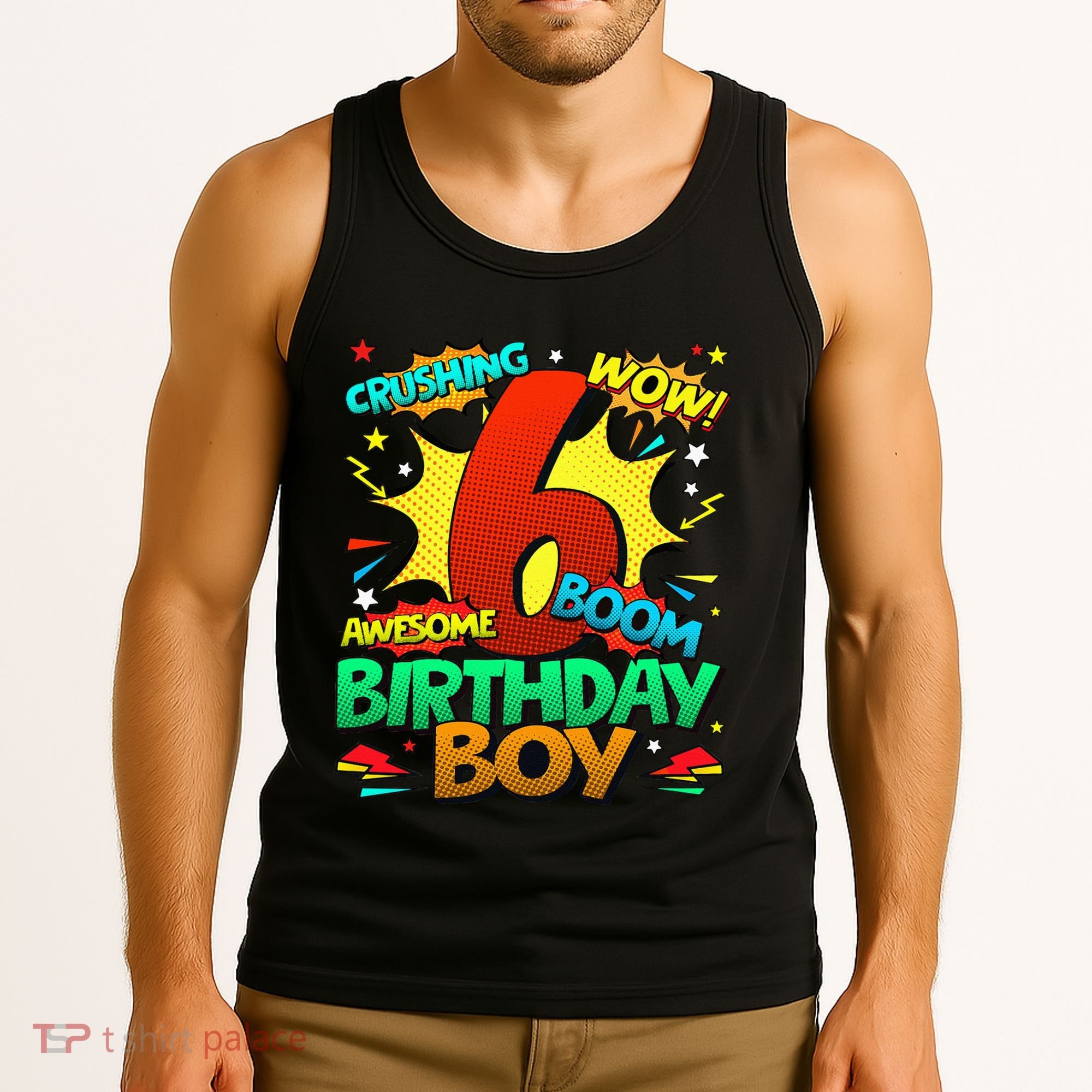 6th Birthday Comic Style 6 Year Old Gifts Tank Top