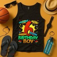 6th Birthday Comic Style 6 Year Old Gifts Tank Top thumb 4