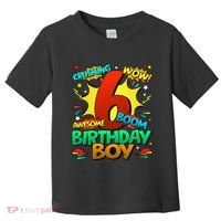 6th Birthday Comic Style 6 Year Old Gifts Toddler T-Shirt thumb 0