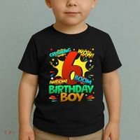 6th Birthday Comic Style 6 Year Old Gifts Toddler T-Shirt thumb 2