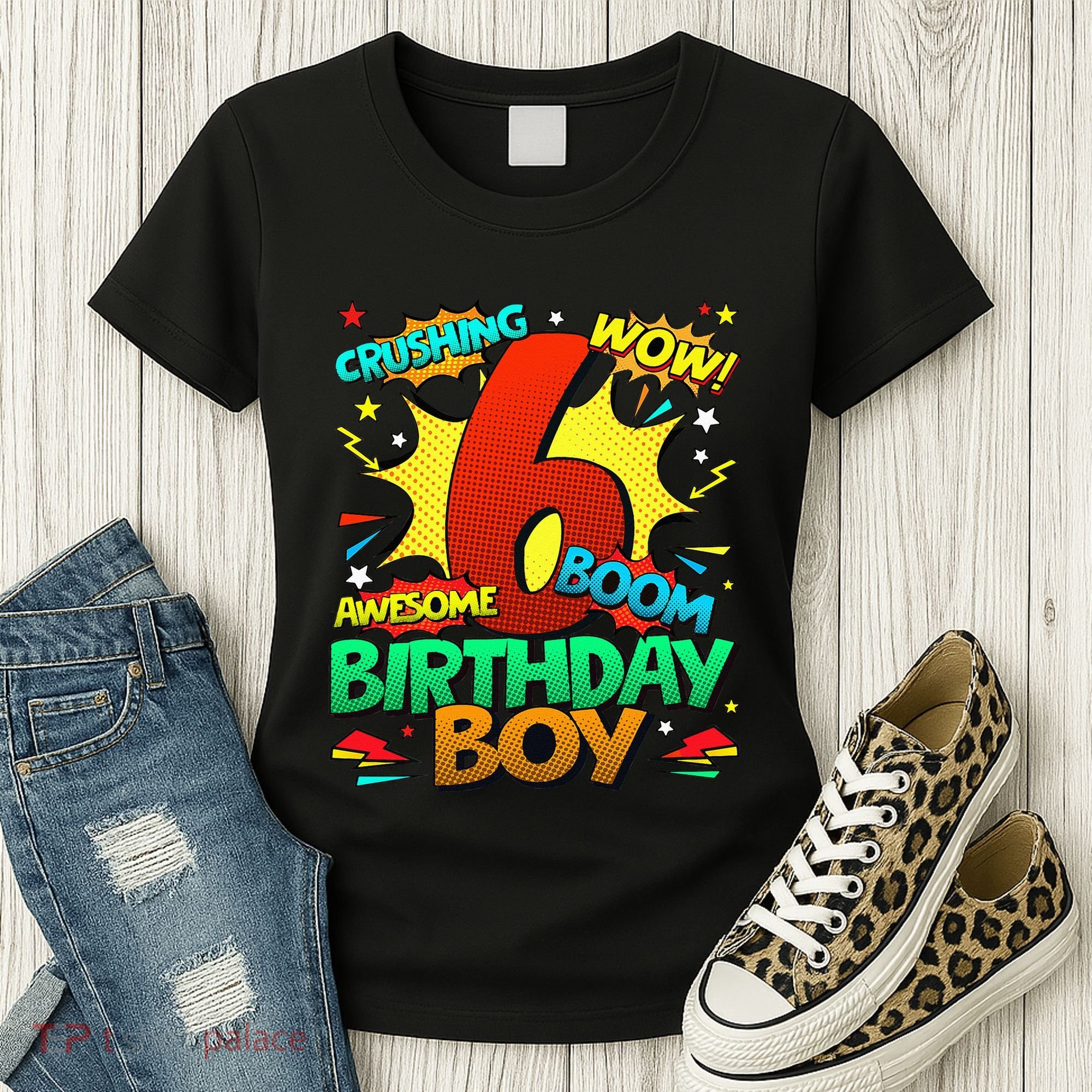 6th Birthday Comic Style 6 Year Old Gifts Women's T-Shirt