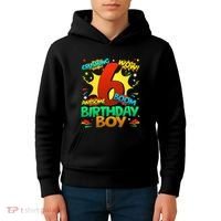 6th Birthday Comic Style 6 Year Old Gifts Kids Hoodie thumb 4