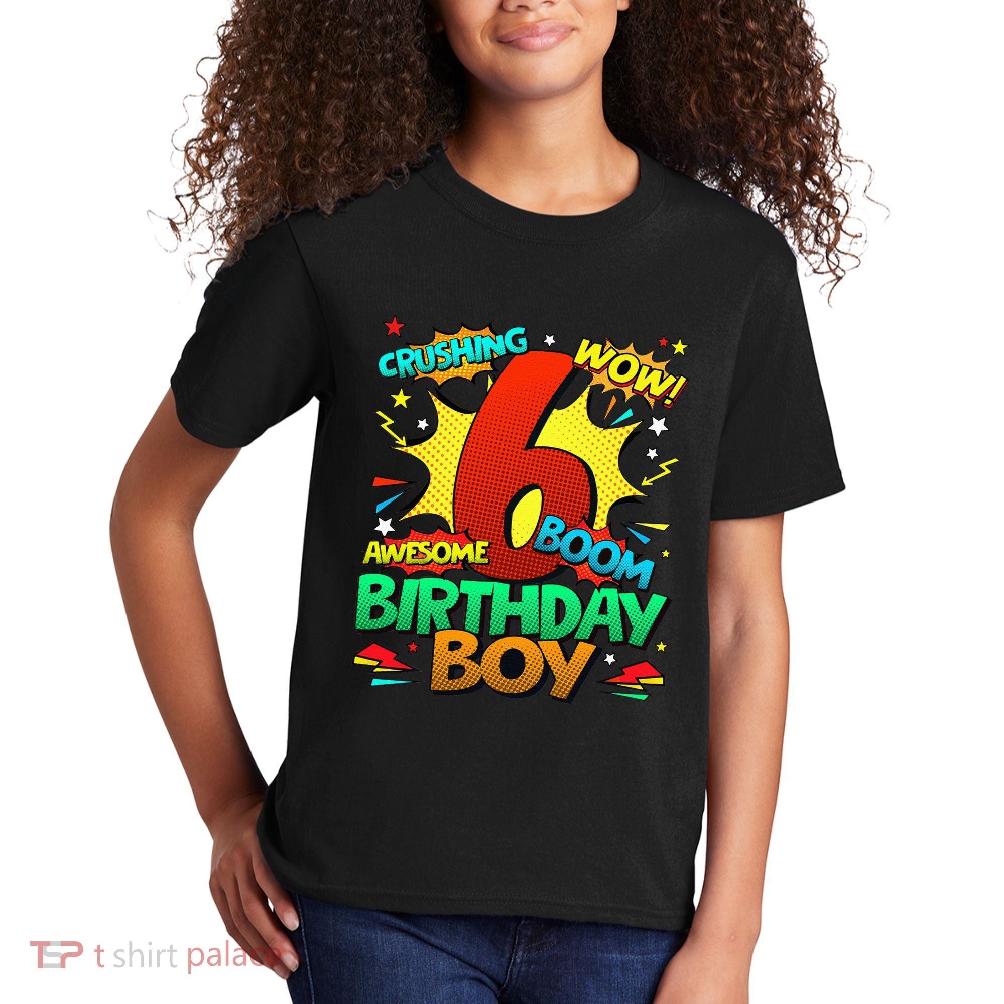 6th Birthday Comic Style 6 Year Old Gifts Kids T-Shirt
