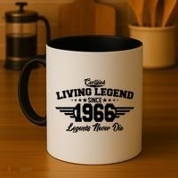 60th Birthday Certified Living Legend Since 1966 Legends Never Die Coffee Mug thumb 4