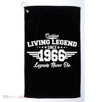 60th Birthday Certified Living Legend Since 1966 Legends Never Die Golf Towel thumb 0
