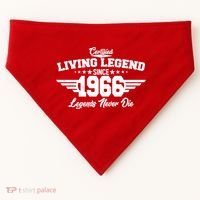 60th Birthday Certified Living Legend Since 1966 Legends Never Die USA-Made Doggie Bandana thumb 0