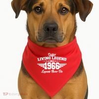 60th Birthday Certified Living Legend Since 1966 Legends Never Die USA-Made Doggie Bandana thumb 1