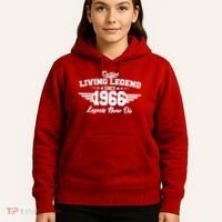 60th Birthday Certified Living Legend Since 1966 Legends Never Die Hoodie thumb 5