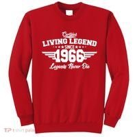 60th Birthday Certified Living Legend Since 1966 Legends Never Die Sweatshirt thumb 0