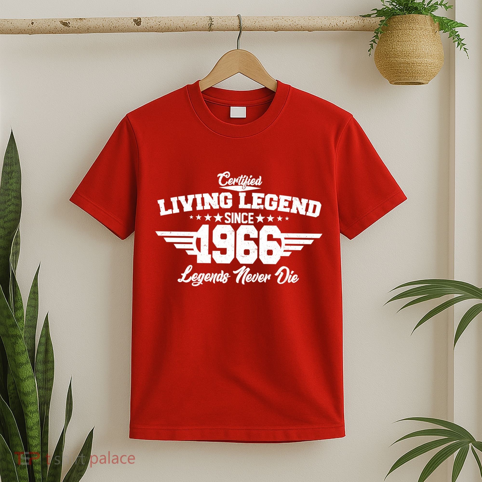 60th Birthday Certified Living Legend Since 1966 Legends Never Die T-Shirt