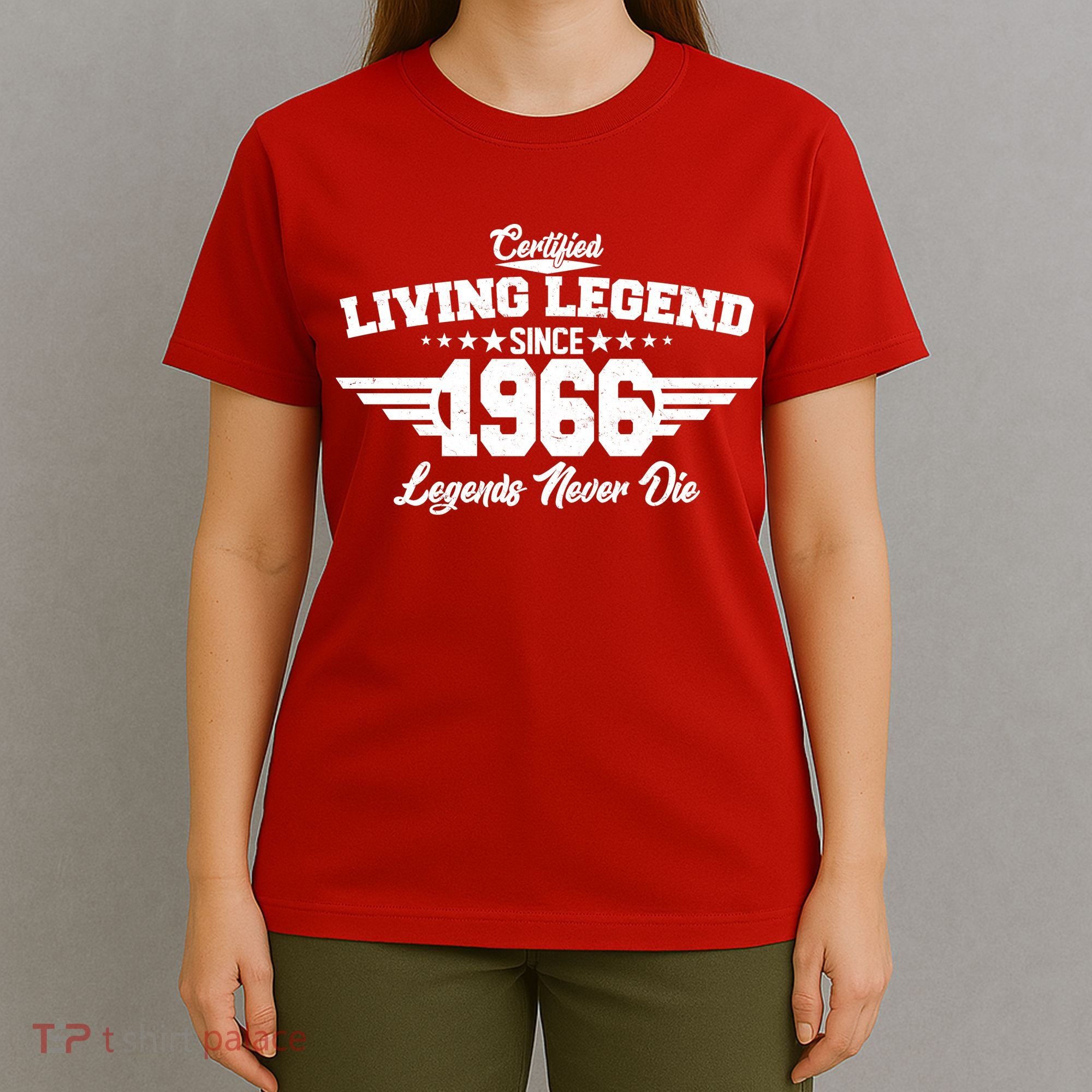 60th Birthday Certified Living Legend Since 1966 Legends Never Die T-Shirt