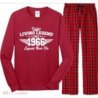 60th Birthday Certified Living Legend Since 1966 Legends Never Die Long Sleeve Pajama Set thumb 0