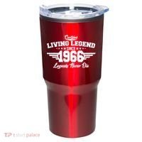60th Birthday Certified Living Legend Since 1966 Legends Never Die Tumbler thumb 0