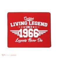 60th Birthday Certified Living Legend Since 1966 Legends Never Die Mousepad thumb 0
