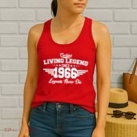 60th Birthday Certified Living Legend Since 1966 Legends Never Die Women's Tank Top thumb 2