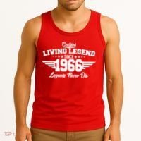 60th Birthday Certified Living Legend Since 1966 Legends Never Die Tank Top thumb 3