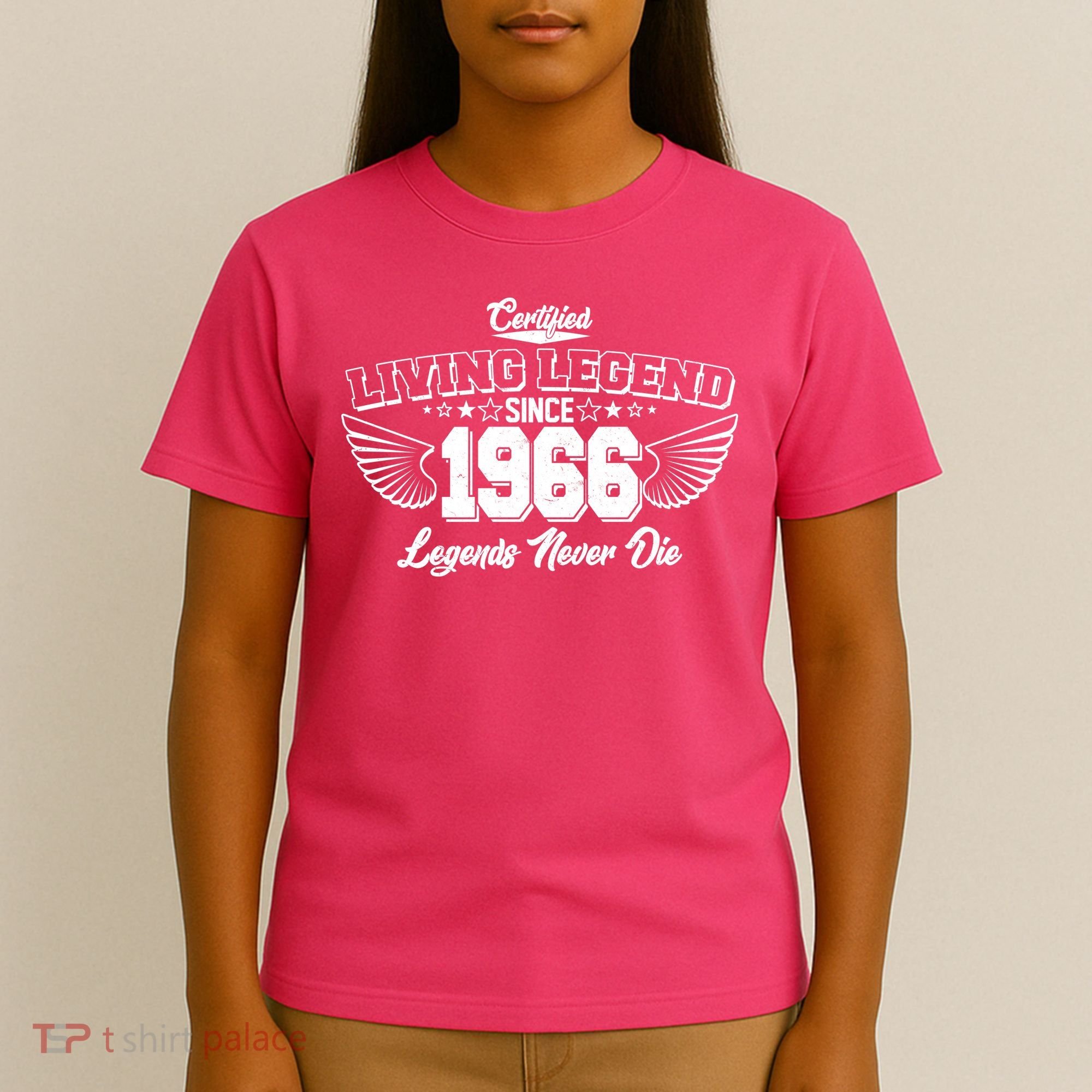 60th Birthday Certified Living Legend Since 1966 Legends Never Die Vintage Wings T-Shirt