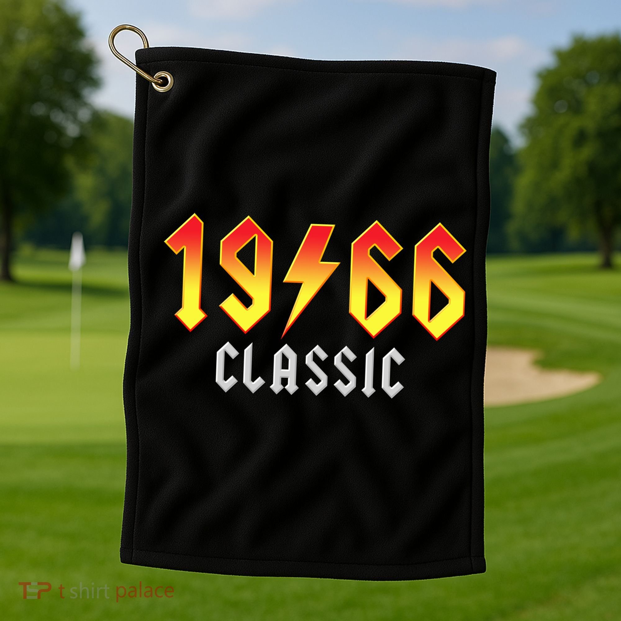 60th Birthday Classic 1966 Retro Rock Band Golf Towel