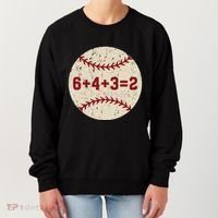 6+4+3=2 Baseball Double Play Retro Funny Baseball Player Women's Sweatshirt thumb 0