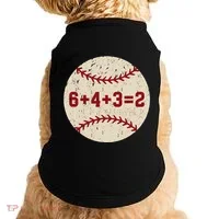 6+4+3=2 Baseball Double Play Retro Funny Baseball Player Doggie Tank thumb 0