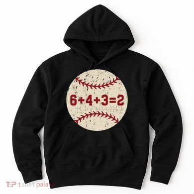 6+4+3=2 Baseball Double Play Retro Funny Baseball Player Hoodie