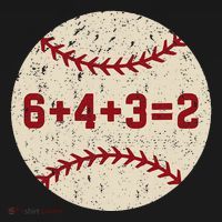 6+4+3=2 Baseball Double Play Retro Funny Baseball Player Apron thumb 3