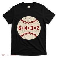 6+4+3=2 Baseball Double Play Retro Funny Baseball Player T-Shirt thumb 0