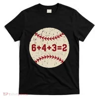 6+4+3=2 Baseball Double Play Retro Funny Baseball Player T-Shirt thumb 0